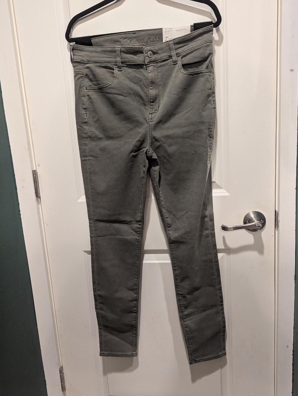 American Eagle Women's Hi-Rise Super Stretch Jeggings - Olive sz 14R NWT